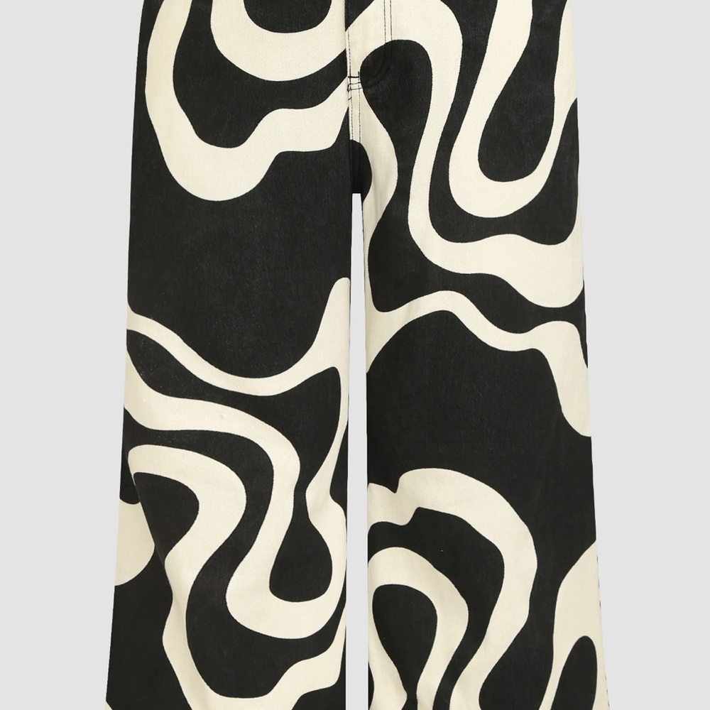 Cider Black and (Egg Shell) White  Wide Leg Pants